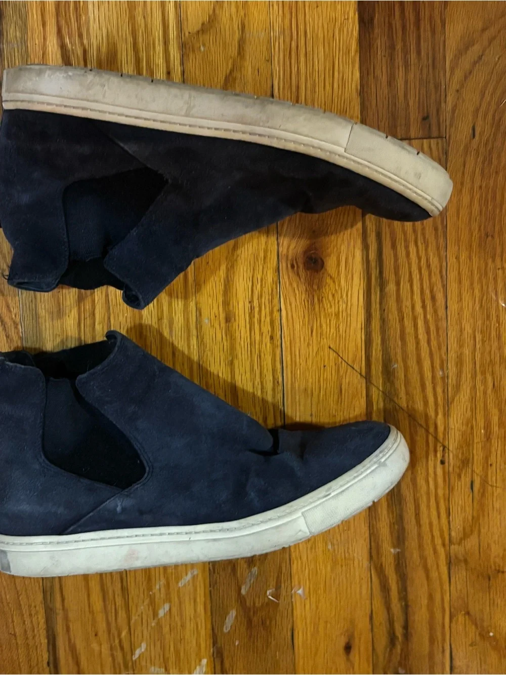 Vince Navy Suede High-Top Slip-On Sneakers Celine Prada Gucci 9 platform shoes